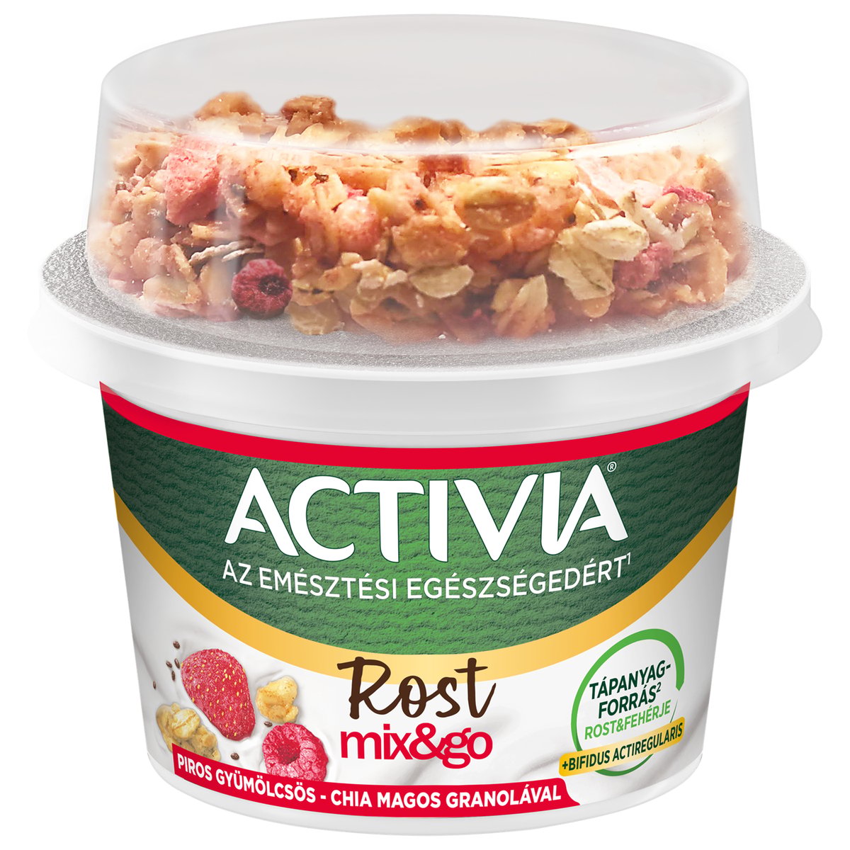 Danone Activia Mix&Go granola pirosgyümölcs