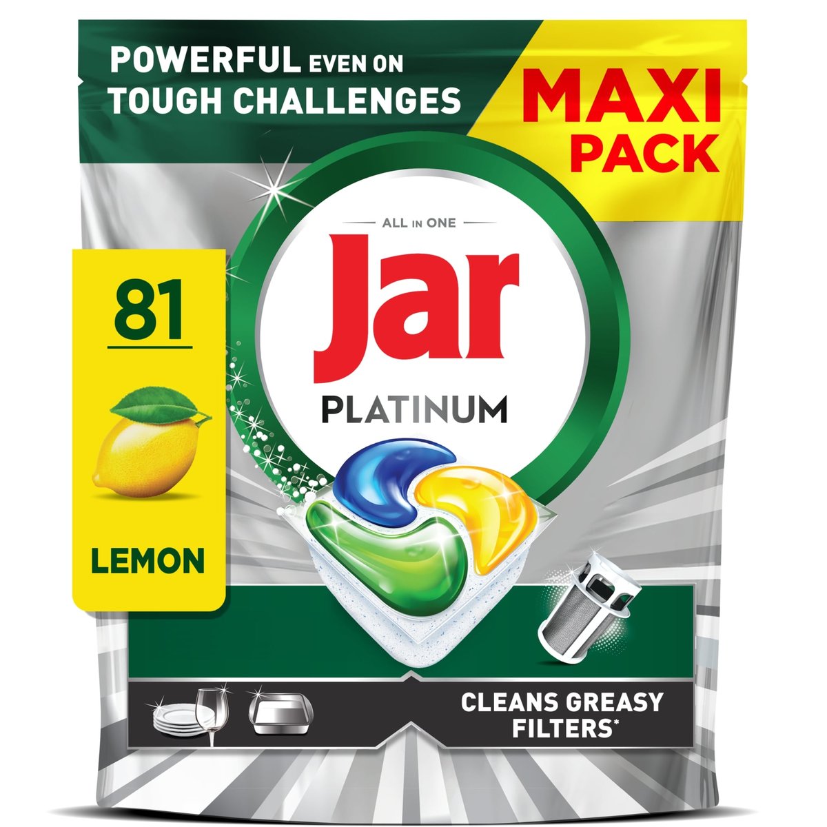 Jar Platinum All in One Mosogatókapszula Lemon, 81 db