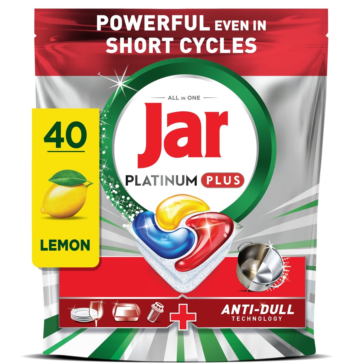 Jar Platinum Plus All in One Mosogatókapszula Lemon, 40 db