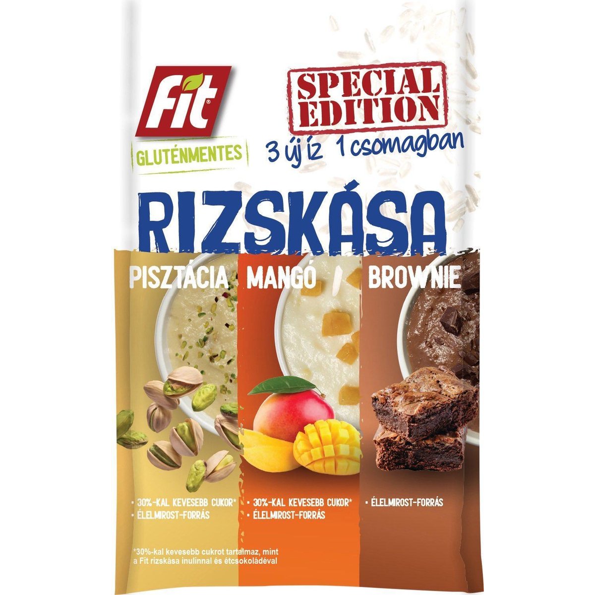 Fit Rizskása Trió Pack Pisztácia - Mangó - Brownie (3x60g)