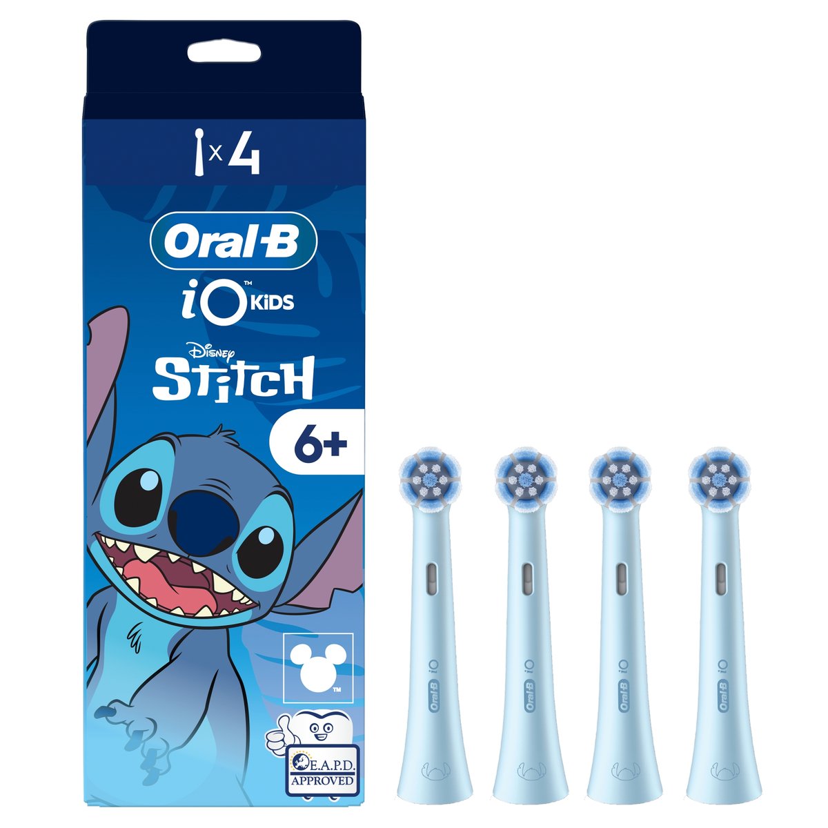 Oral-B iO Kids Pótfej Elektromos Fogkeféhez 6 Éves Kortól, Disney Stitch, 4 db