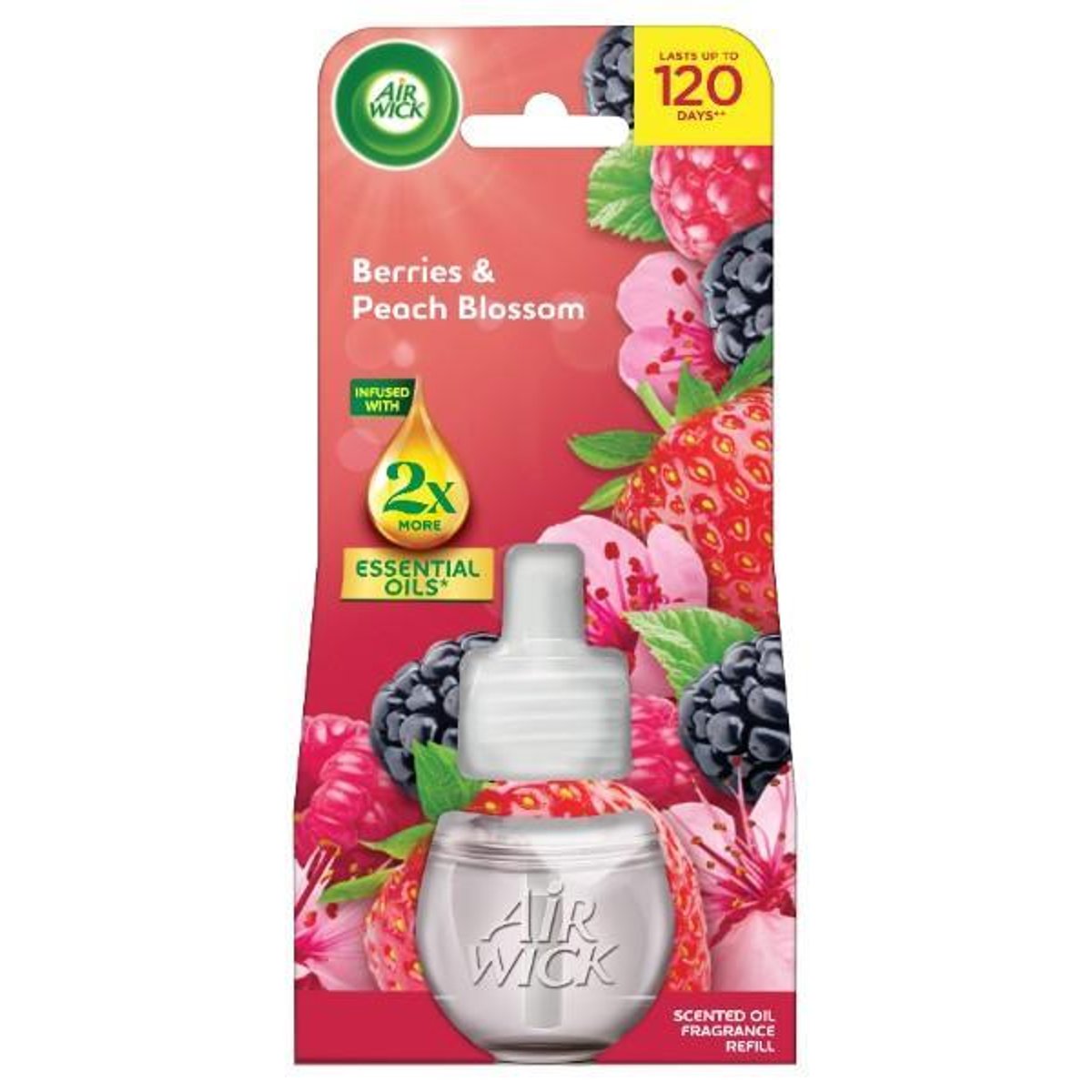 Air Wick elektromos légfrissítő utántöltő, Erdei gyümölcs és barackvirág illat, 19ml