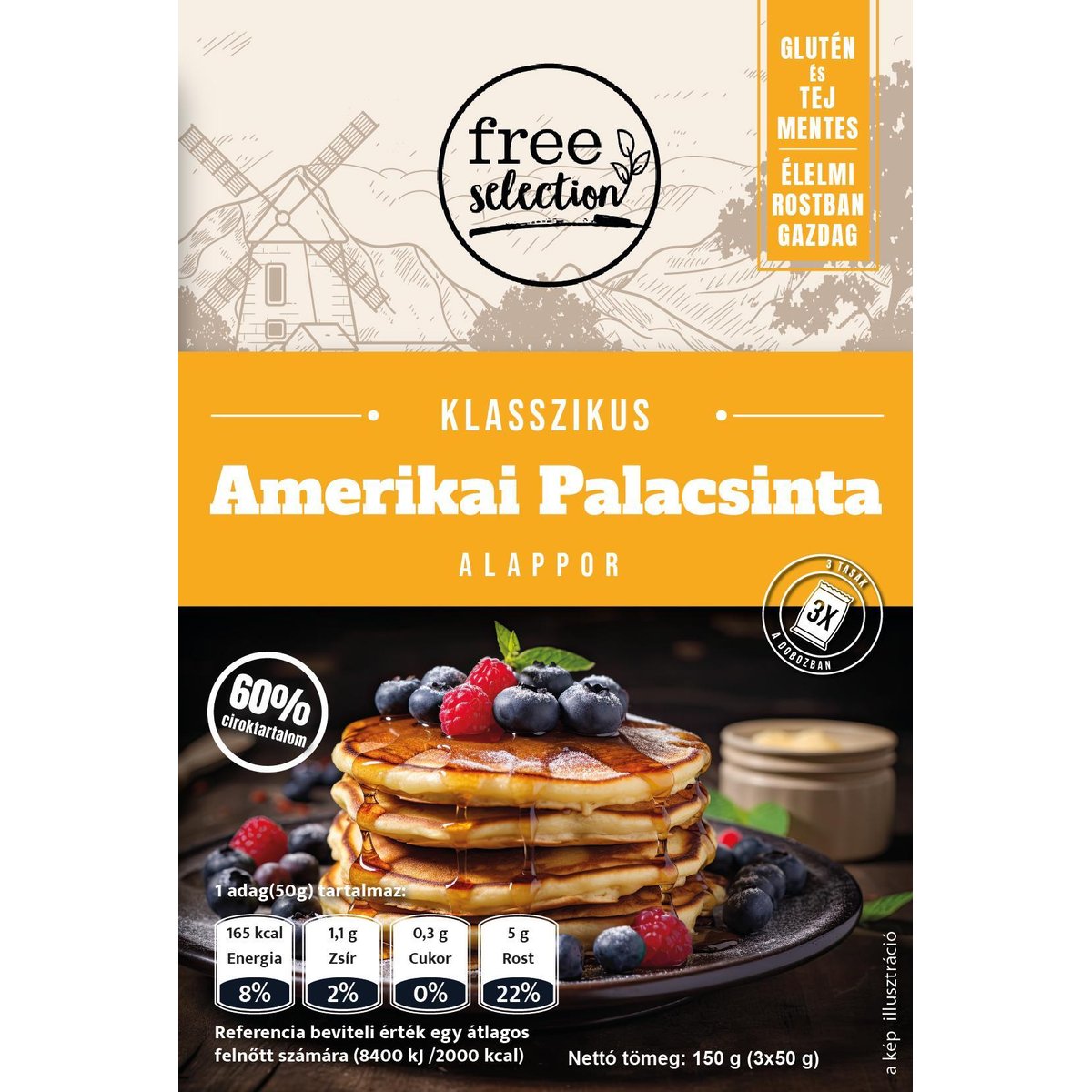 Free Selection Klasszikus Amerikai palacsinta alappor (3db)