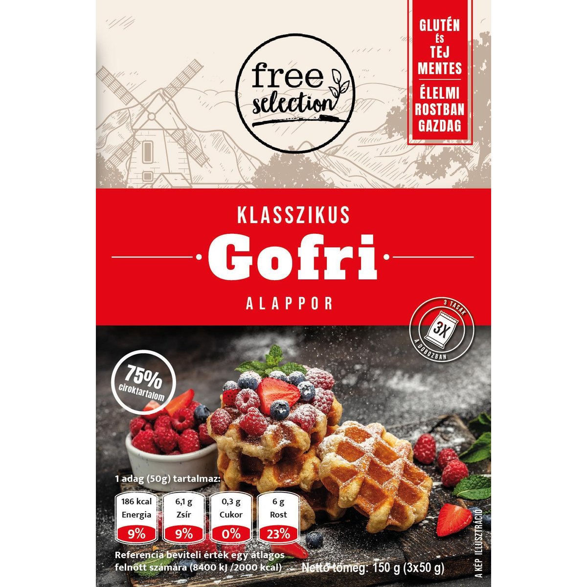 Free Selection Klasszikus Gofri Alappor (3db)