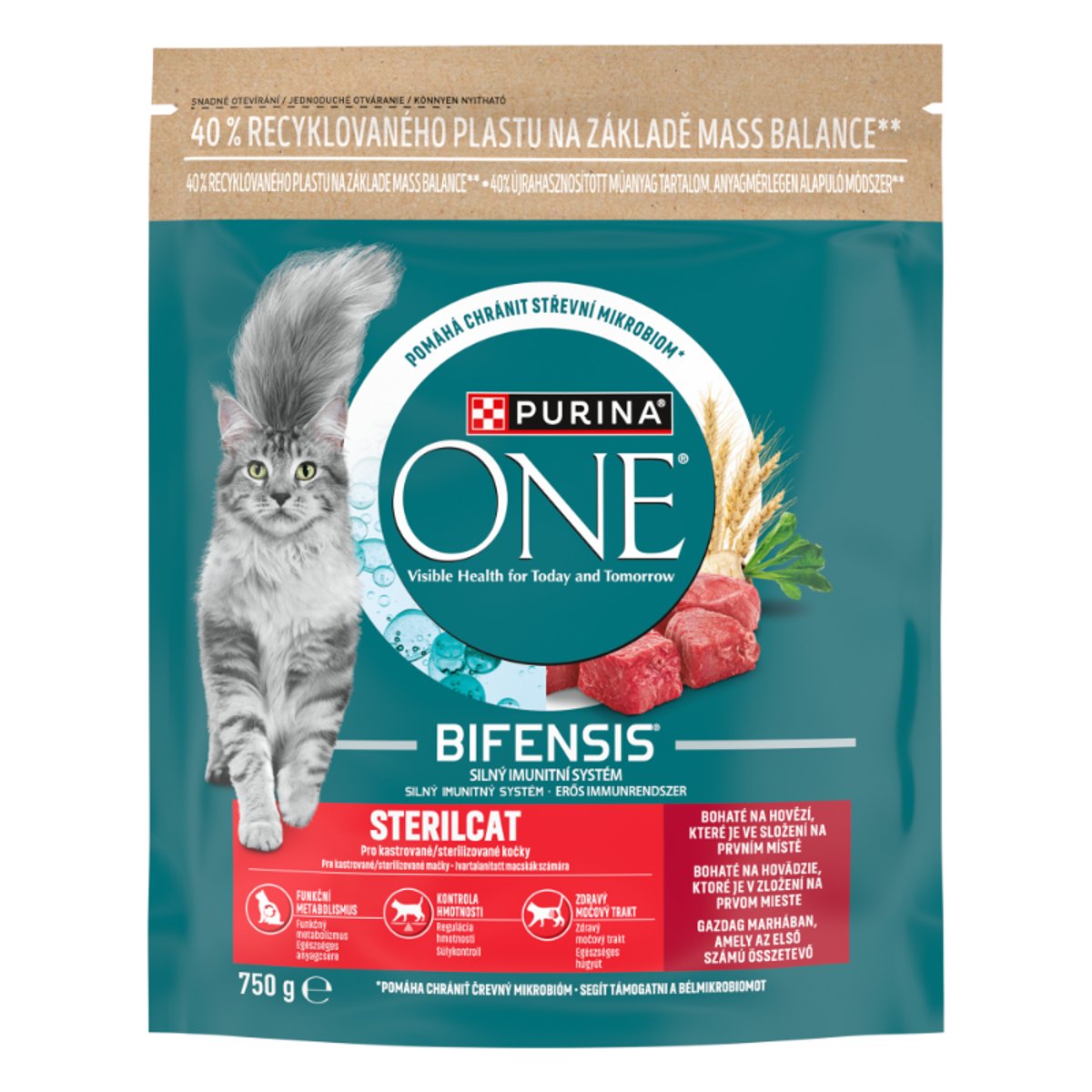 Purina One Sterilcat Marhában gazdag száraz macskaeledel 750g