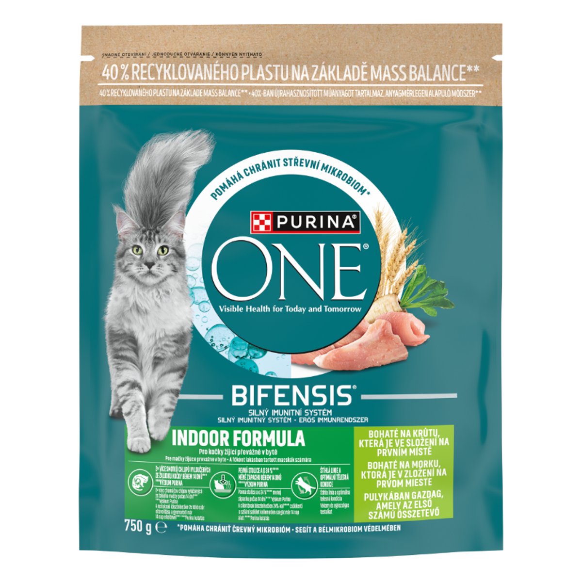 Purina One Indoor Formula Pulykában gazdag száraz macskaeledel 750g