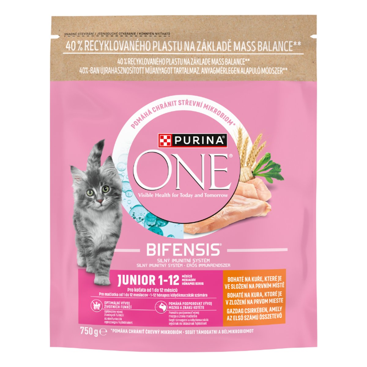 Purina One Junior Csirkében gazdag száraz macskaeledel 750g