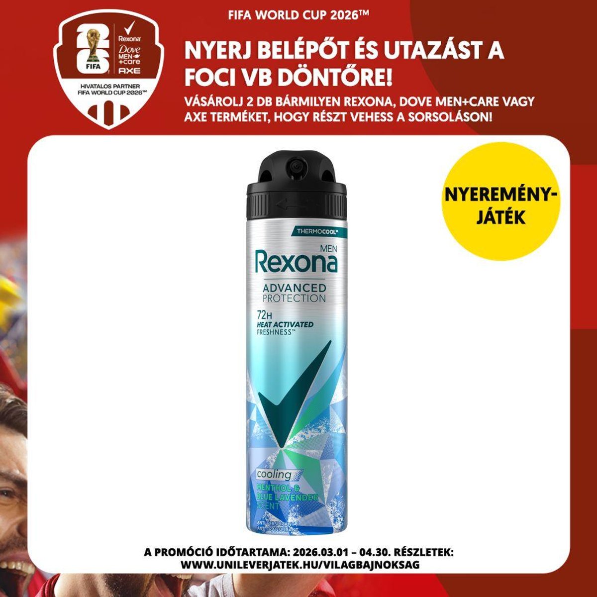 Rexona Men Thermocool Menthol & Blue Lavender izzadásgátló dezodor, 150ml