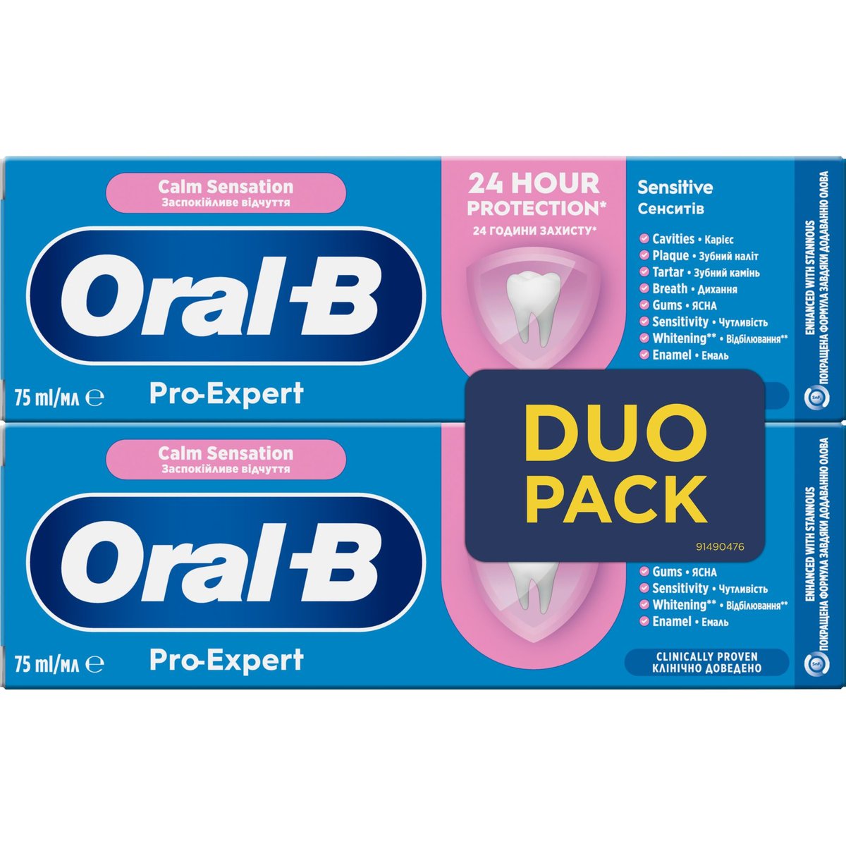 Oral-B Pro-Expert Sensitive Calm Sensation Fogkrém, 2x75 ml
