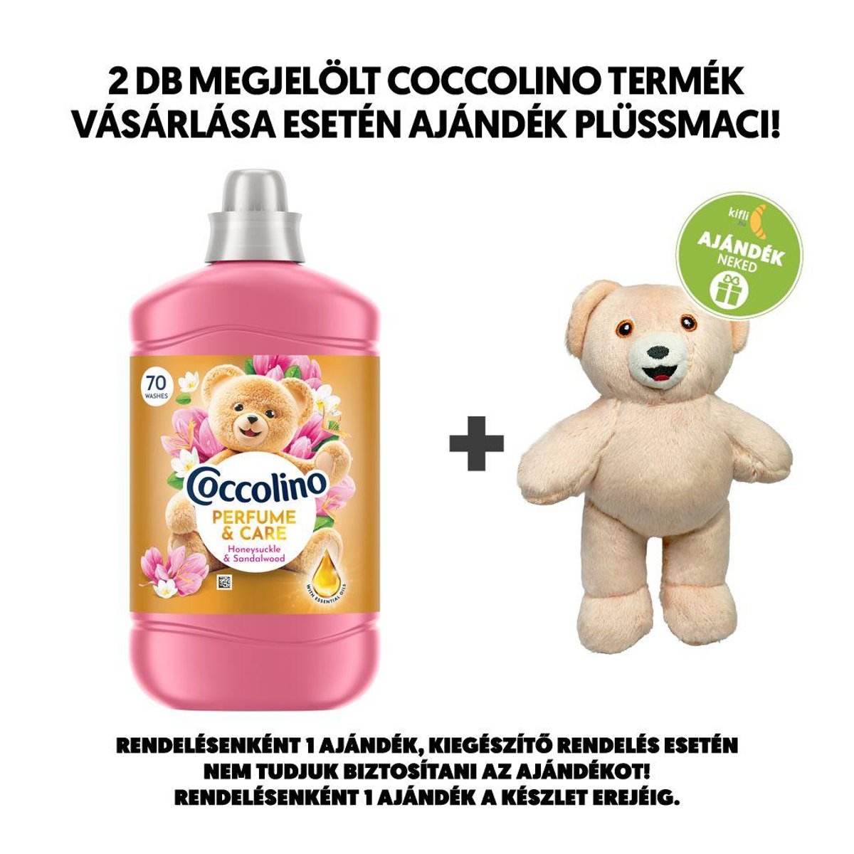 Coccolino Perfume&Care Honeysuckle & Sandalwood öblítő, 70 mosás, 1610 ml