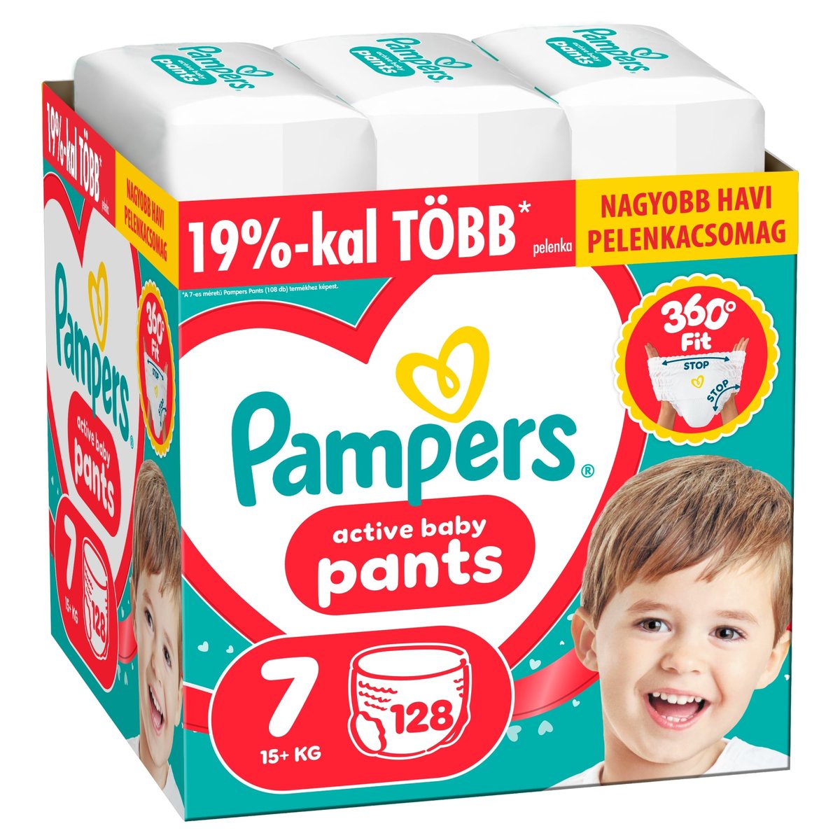Pampers Active Baby Pants Bugyipelenka, Havi Pelenkacsomag, Méret: 7 (15+ kg) 128 db