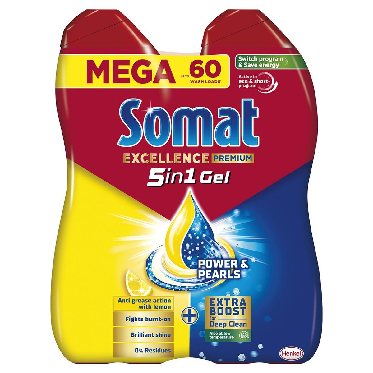 Somat Excellence DuoGel Grease Cutting Lemon Mosogatógél 1080 ml