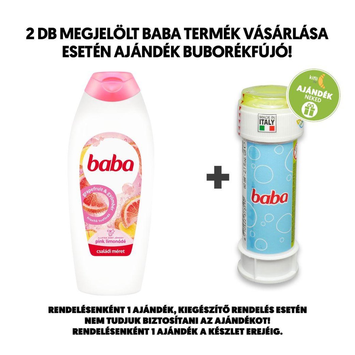 BABA Pink Limonádé tusfürdő Grapefruit és gyömbér illat, 750 ml
