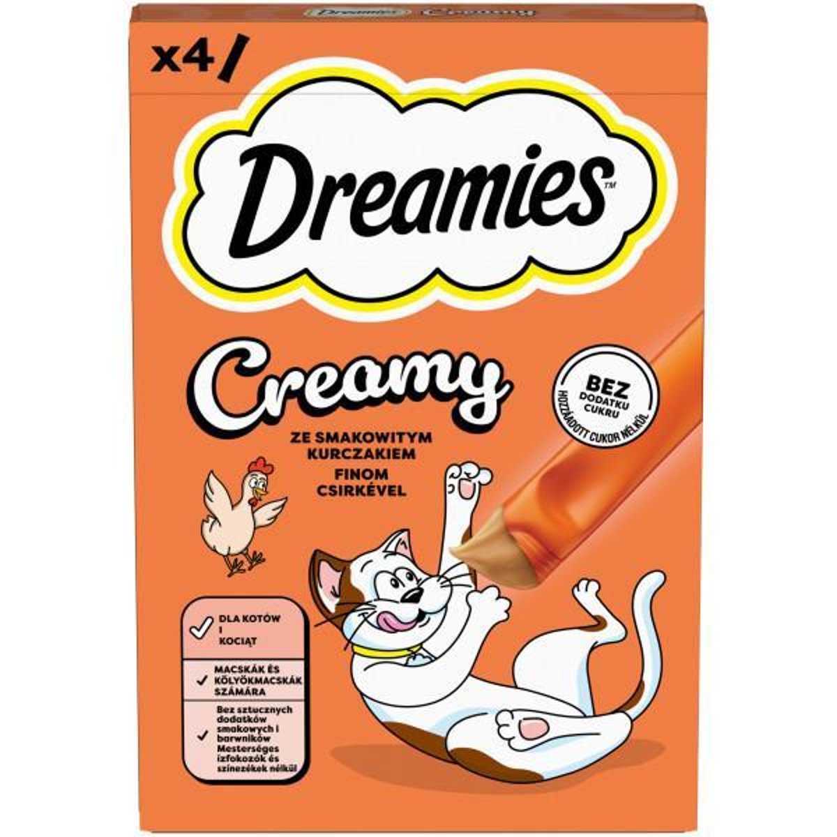 Dreamies Creamy jutalomfalat macskák számára csirkével