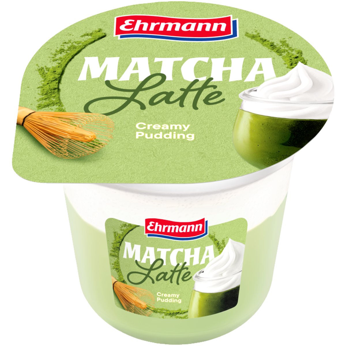 Ehrmann Matcha Latte puding tejszínhabbal