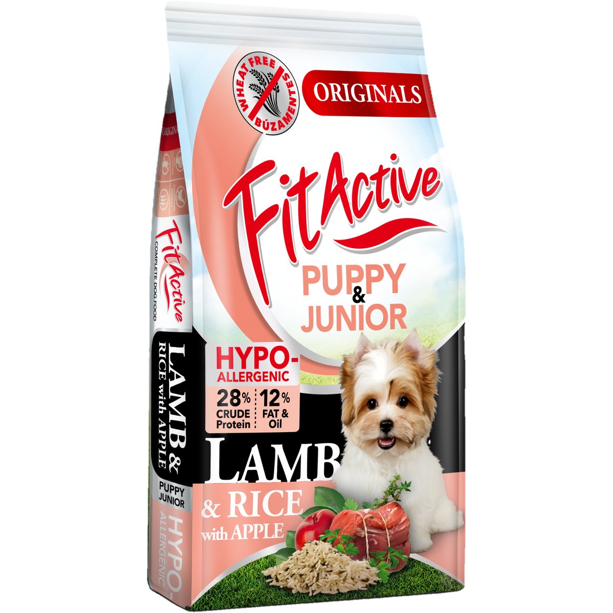 FitActive Originals búzamentes, hipoallergén eledel növendék kutyáknak Puppy&Junior bárány