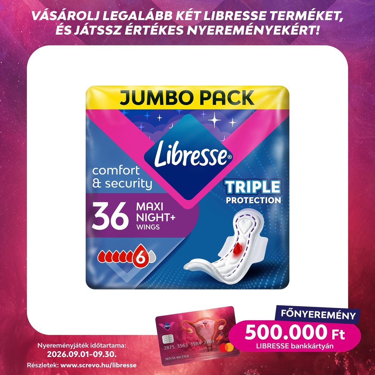 Libresse Maxi Goodnight Wings egészségügyi betét