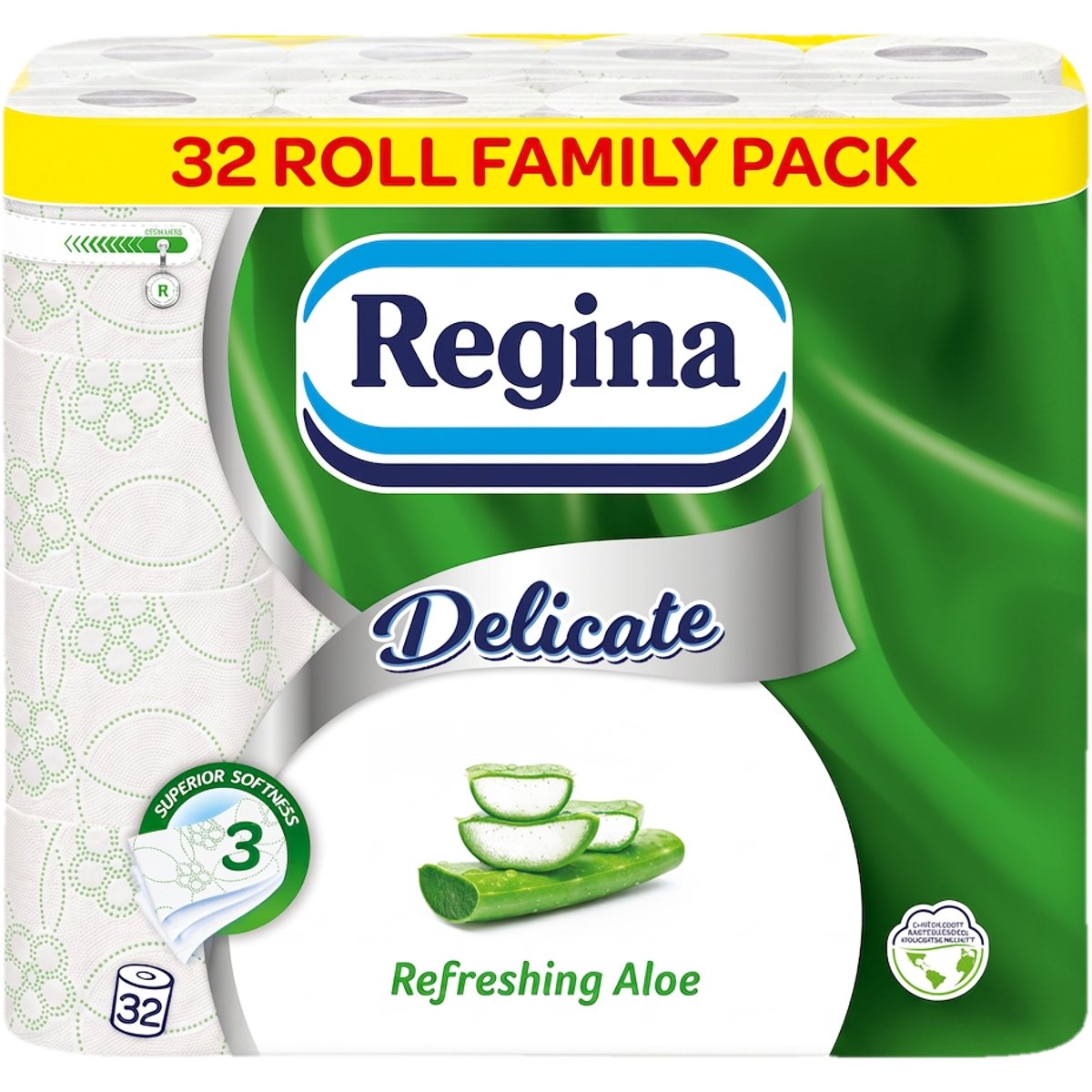 Regina Delicate Refreshing Aloe 32 tekercses, 3 rétegű, illatosított toalettpapír
