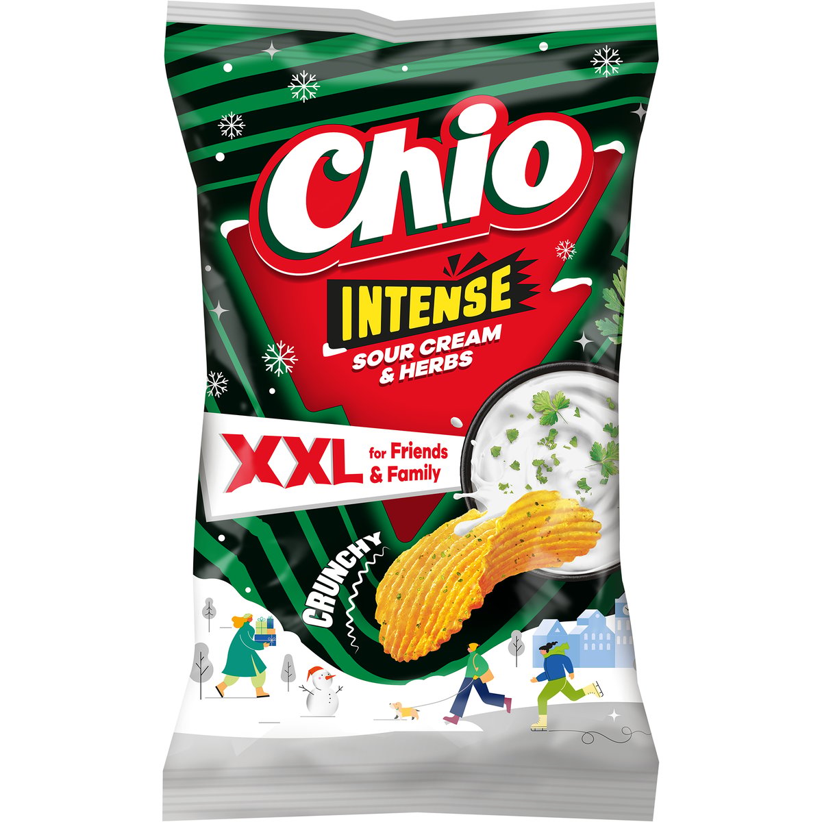 Chio XXL Burgonyachips Intense Tejfölös-Fűszernövényes