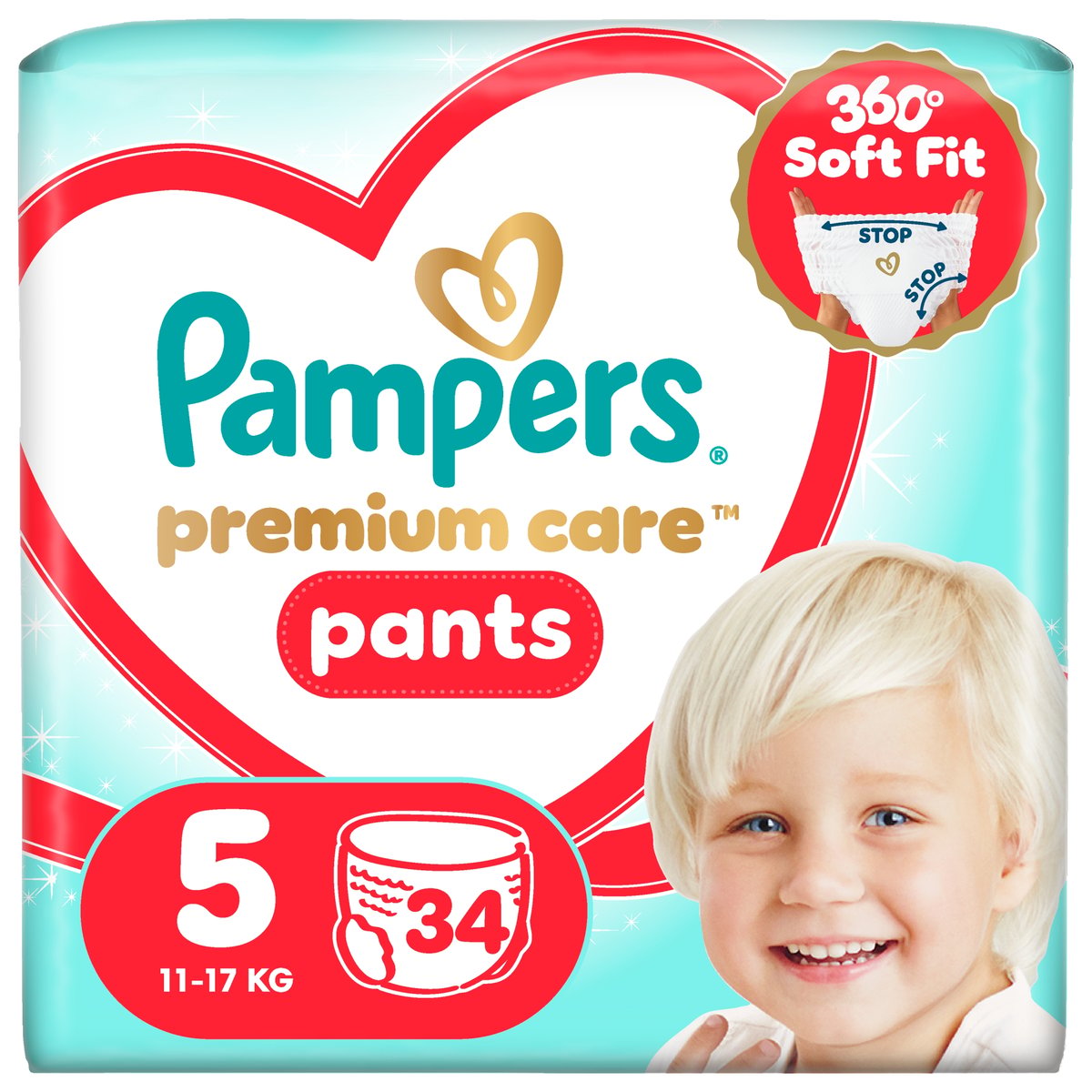 Pampers Premium Care Pants Bugyipelenka, Méret: 5 (11-17 kg) 34 db