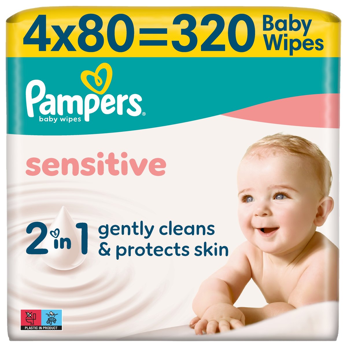 Pampers Nedves Törlőkendő Sensitive, 4x80 db, 320 db