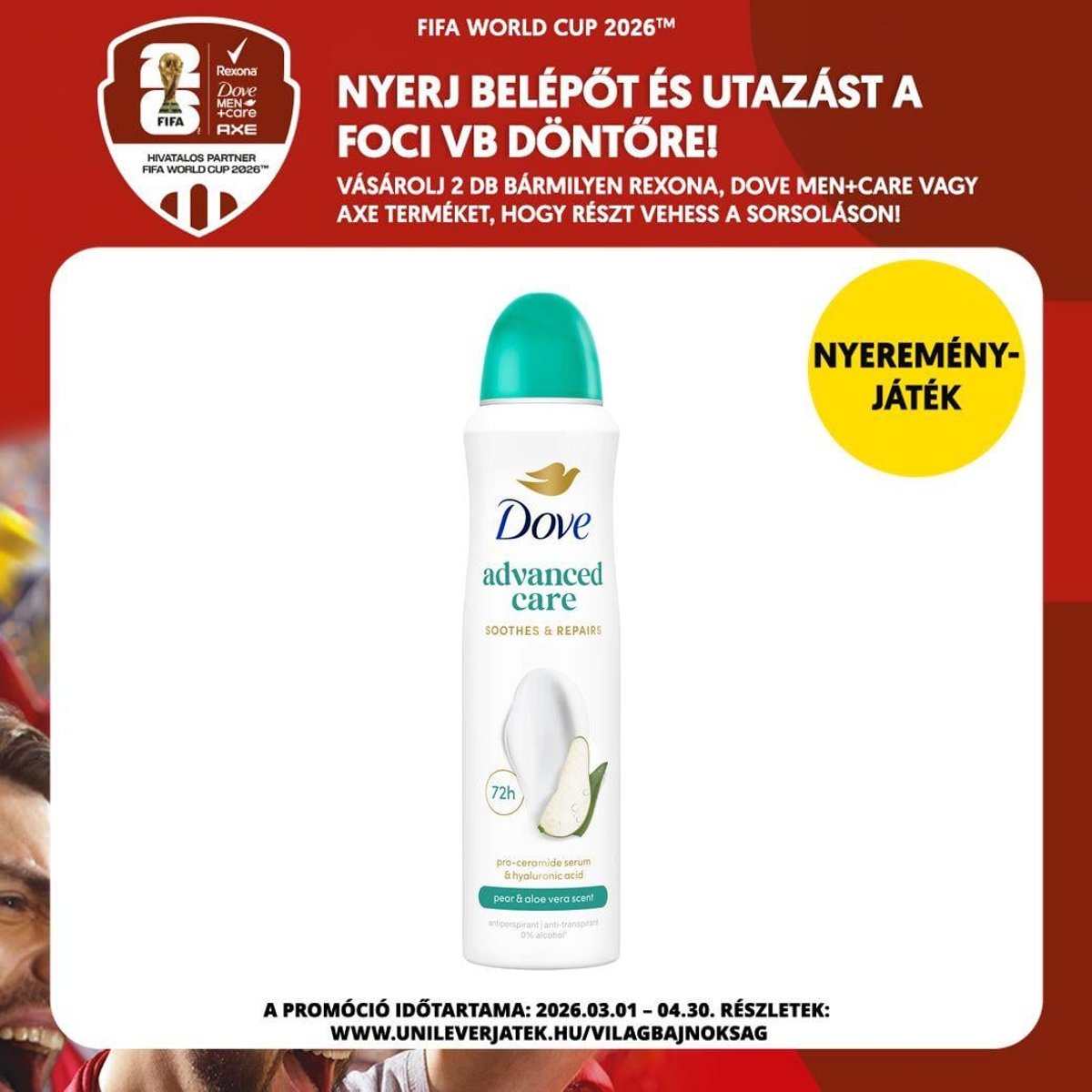 Dove Advanced Care Go Fresh Körte és Aloe Vera illatú női izzadásgátló dezodor, 150 ml
