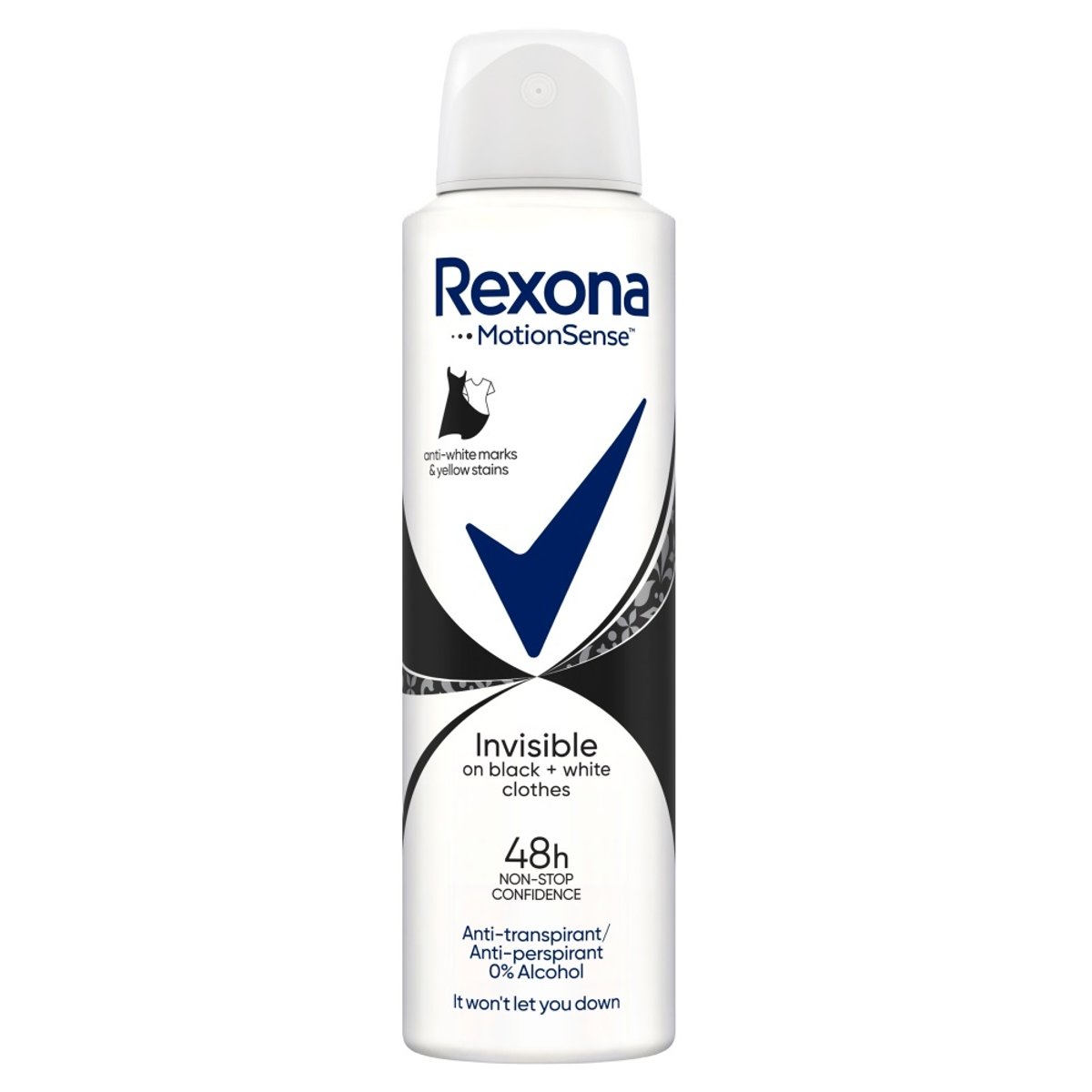 Rexona Invisible Black&White női izzadásgátló dezodor, 150 ml