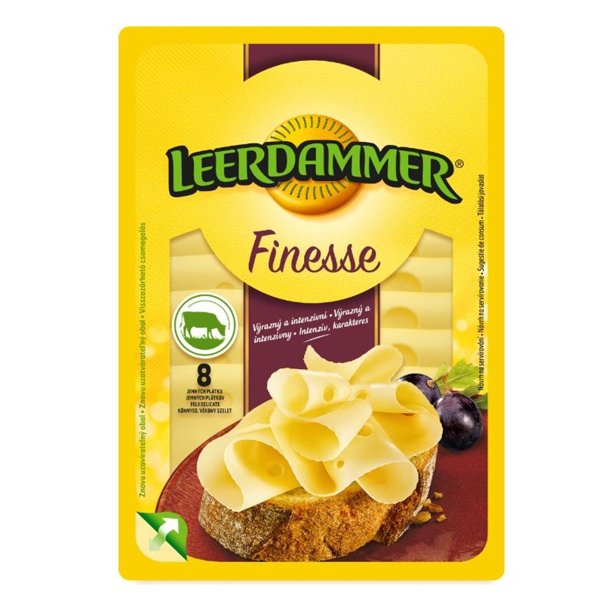 Leerdammer Finesse Caractere Szeletelt sajt 48%, laktózmentes