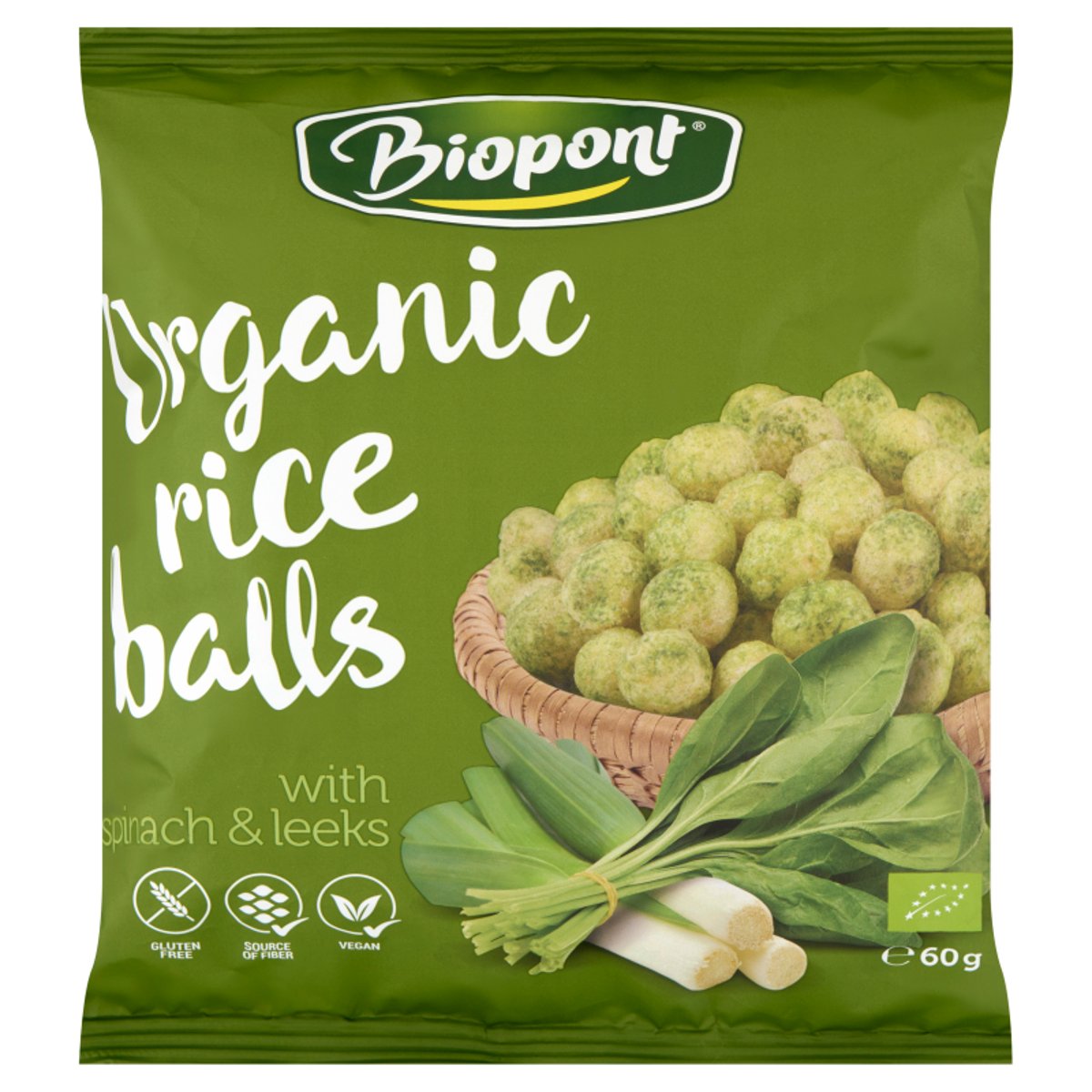 Biopont Extrudált BIO rizsgolyó spenóttal és póréhagymával (gluténmentes)