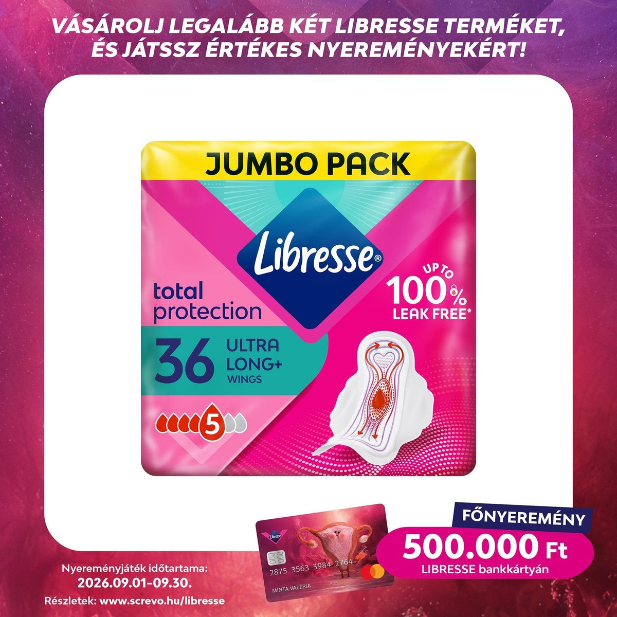 Libresse Ultra Long+ szárnyas egészségügyi betét