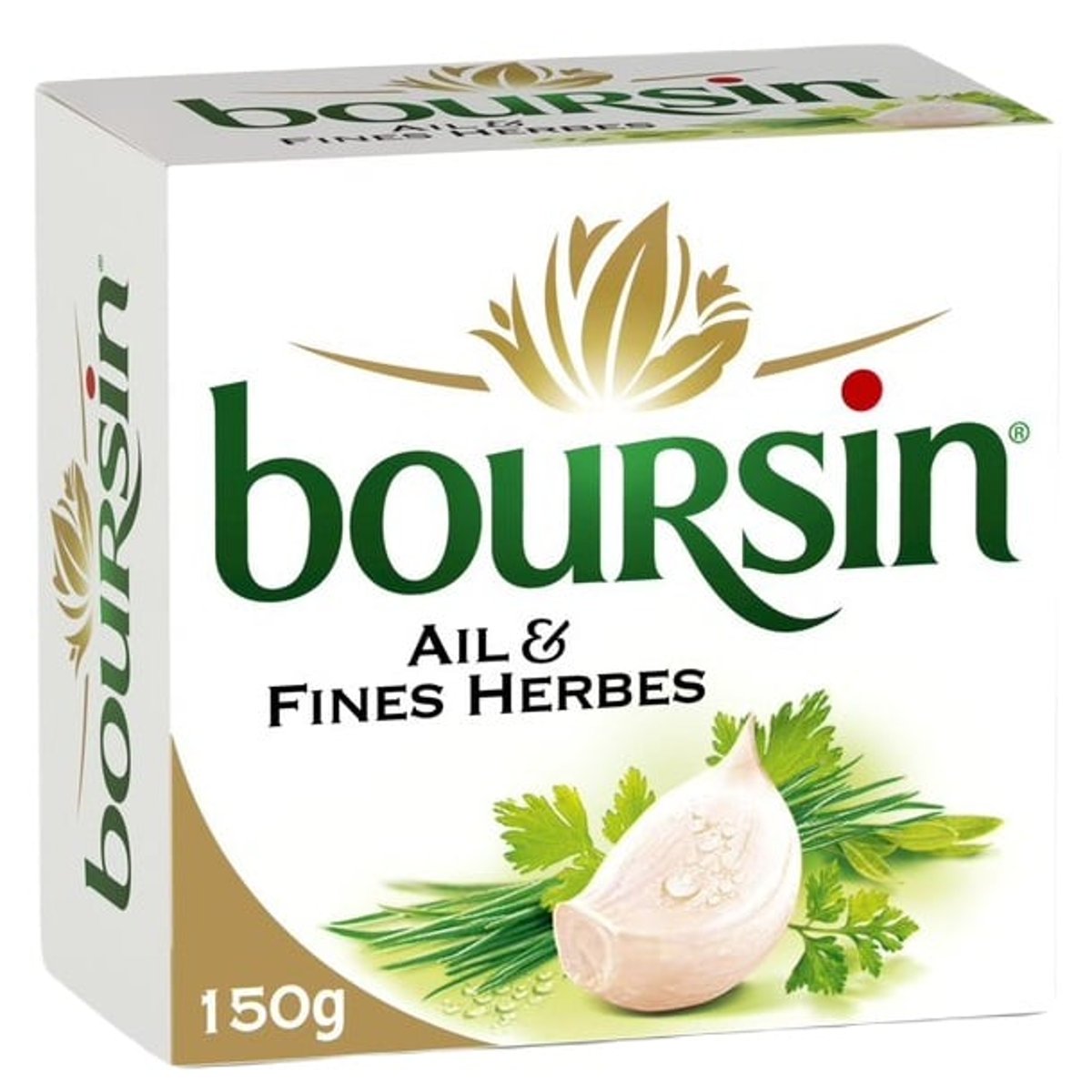 Boursin Fokhagymás, zöldfűszeres zsírdús, lágy sajt