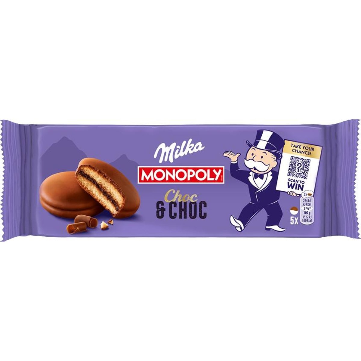 Milka Choc & Choc alpesi tejcsokoládéval mártott puha piskóta kakaós töltelékkel