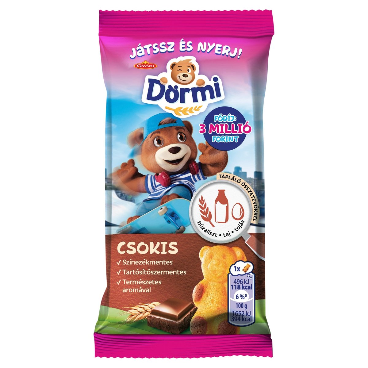 Dörmi csokoládés krémmel töltött puha piskóta