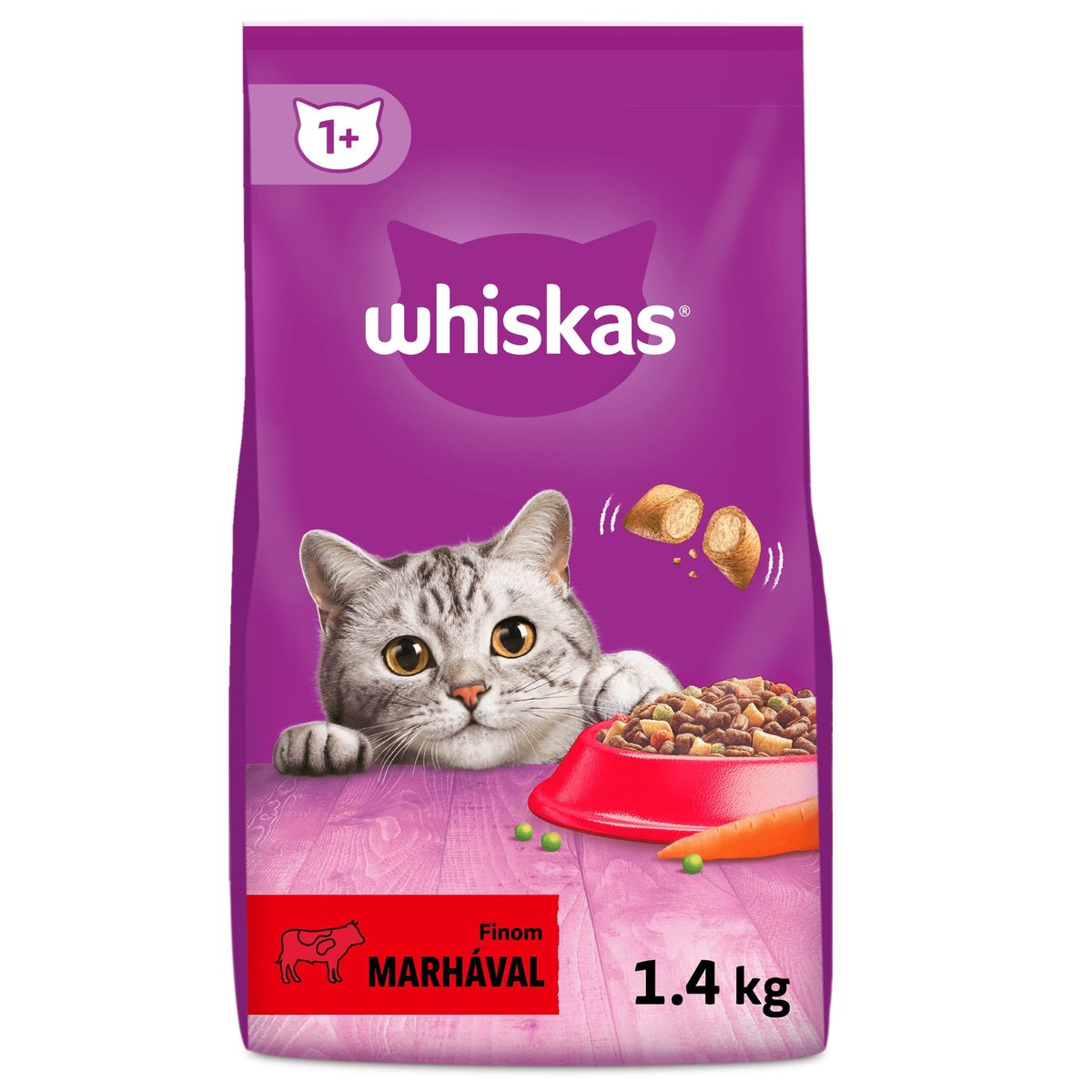 Whiskas száraz állateledel macskák számára marhahússal
