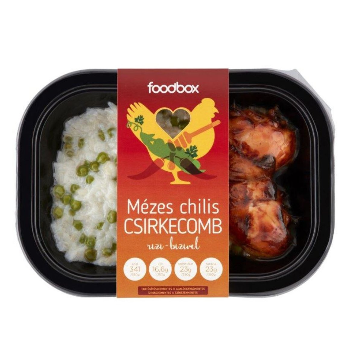 Foodbox mézes chilis csirkecomb rizi-bizivel