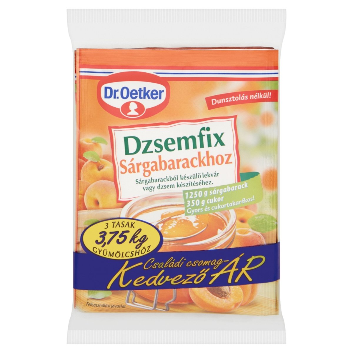 Dr. Oetker Dzsemfix Sárgabarackhoz családi csomag 3 db-os