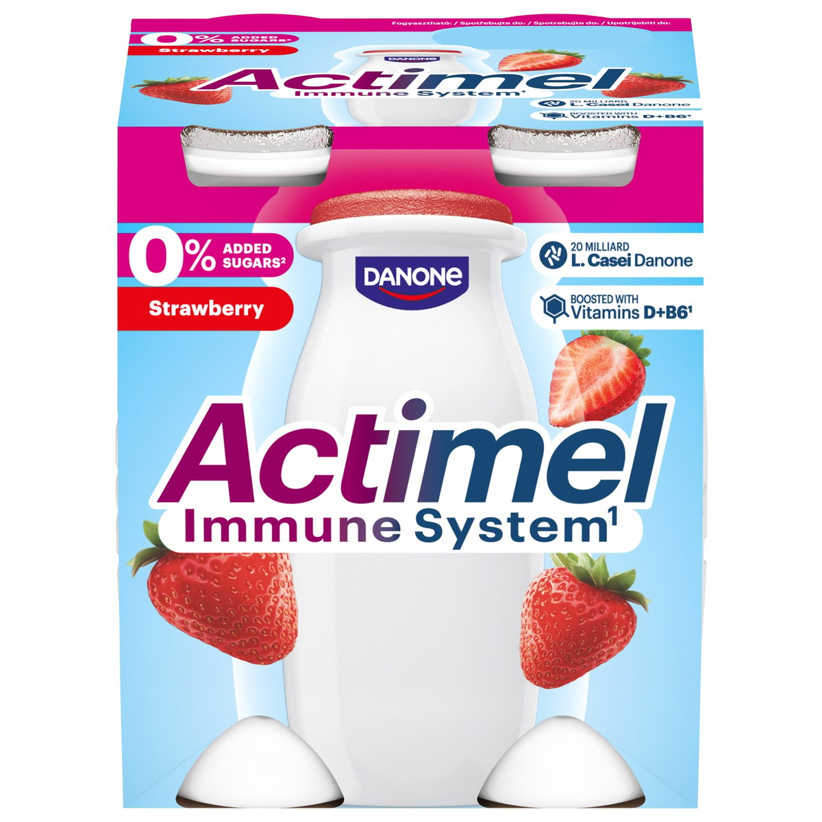 Danone Actimel eperízű sovány joghurtital édesítőszerekkel, B6- és D-vitaminnal (4x100g)