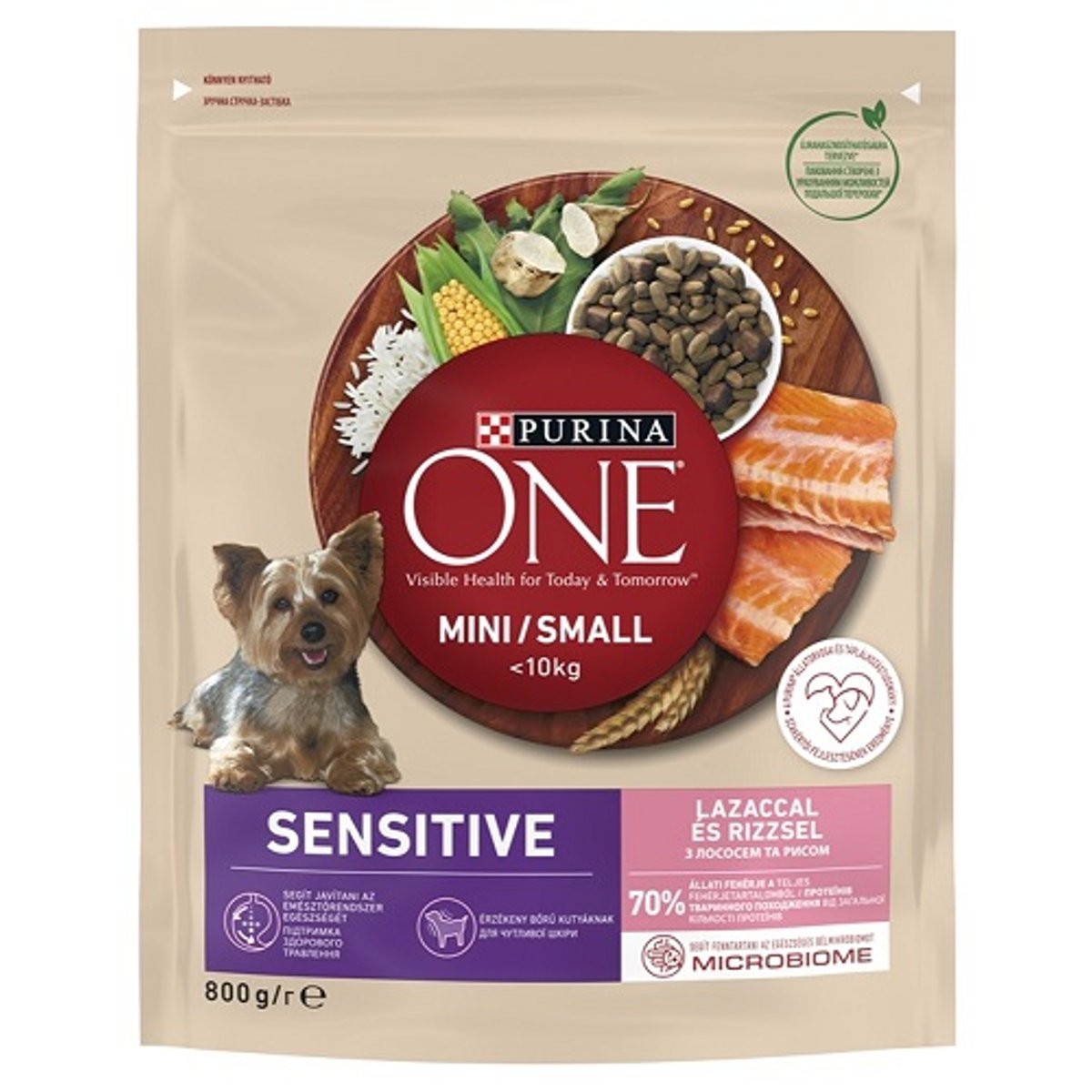 Purina ONE MINI Sensitive/Delicate Lazaccal száraz kutyaeledel