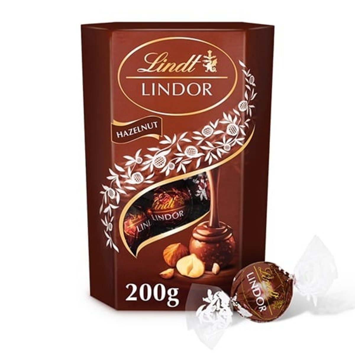 Lindt Lindor Hazelnut Lindt Lindor Hazelnut tejcsokoládé praliné mogyoródarabokkal és lágyan olvadó töltelékkel