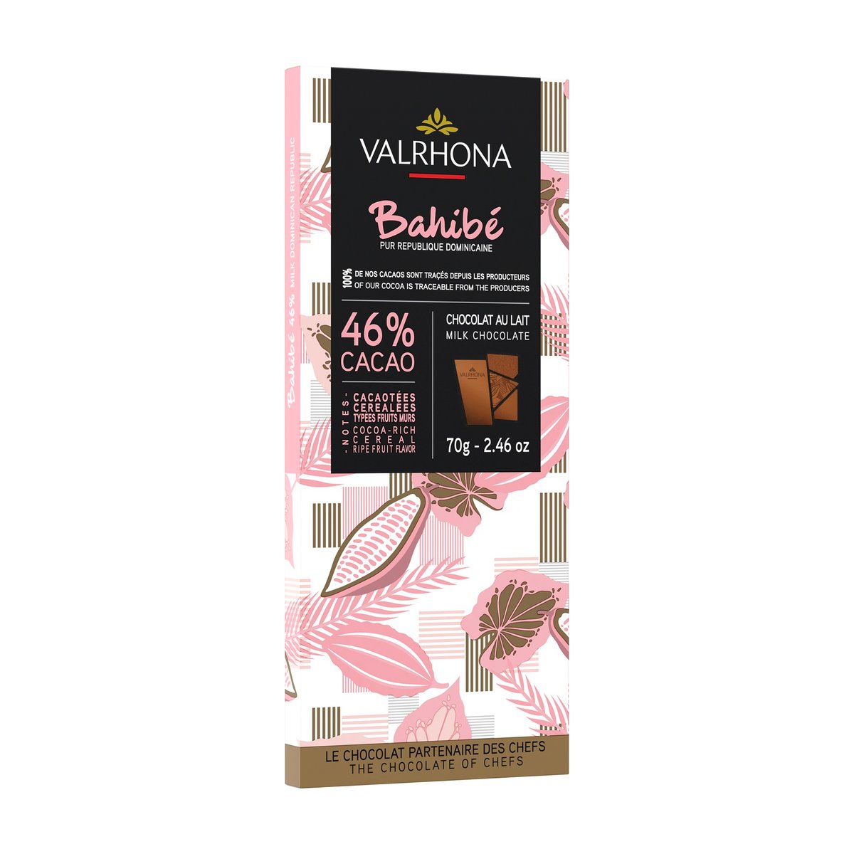 Valrhona Bahibé 46%-os táblás tejcsokoládé