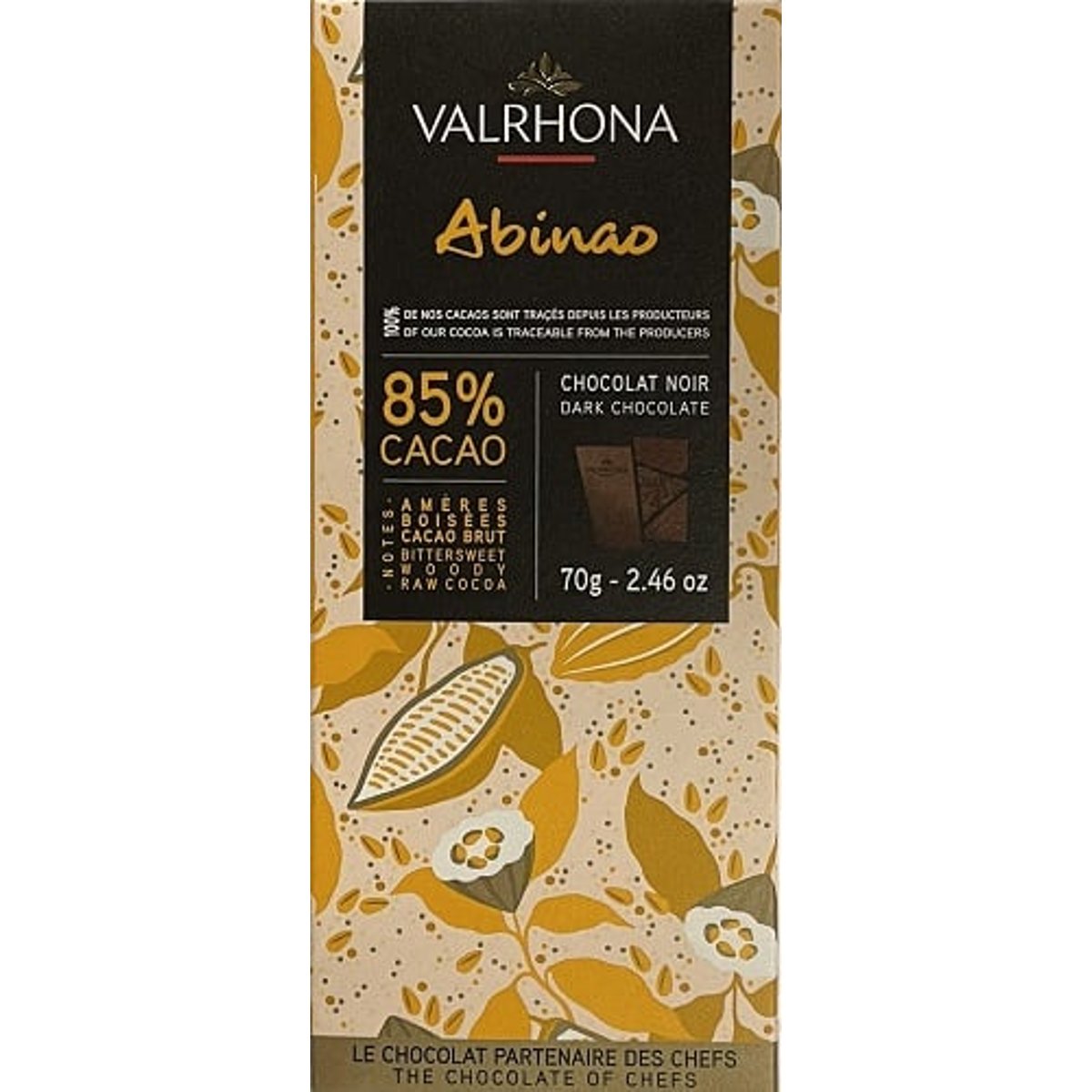Valrhona Abiano 85%-os táblás étcsokoládé