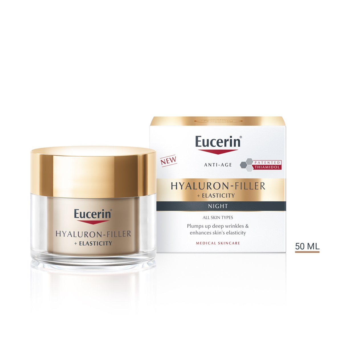 Eucerin Hyaluron-Filler + Elasticity Bőrtömörséget regeneráló éjszakai krém 50ml