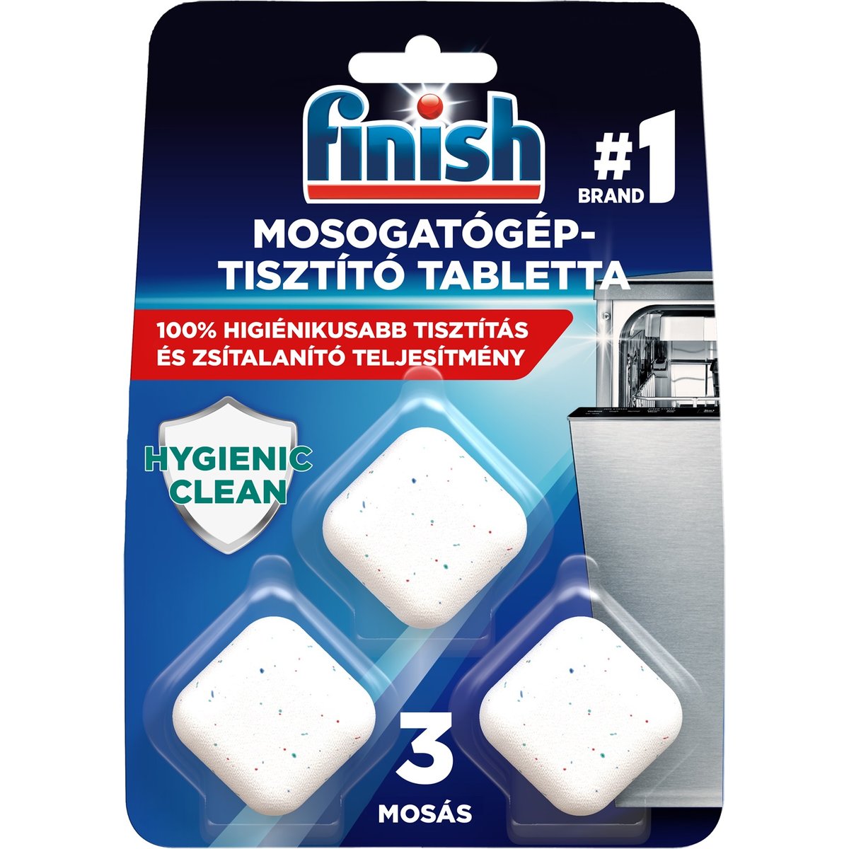 Finish In Wash mosogatógép-tisztító tabletta, gépi program alatt használható