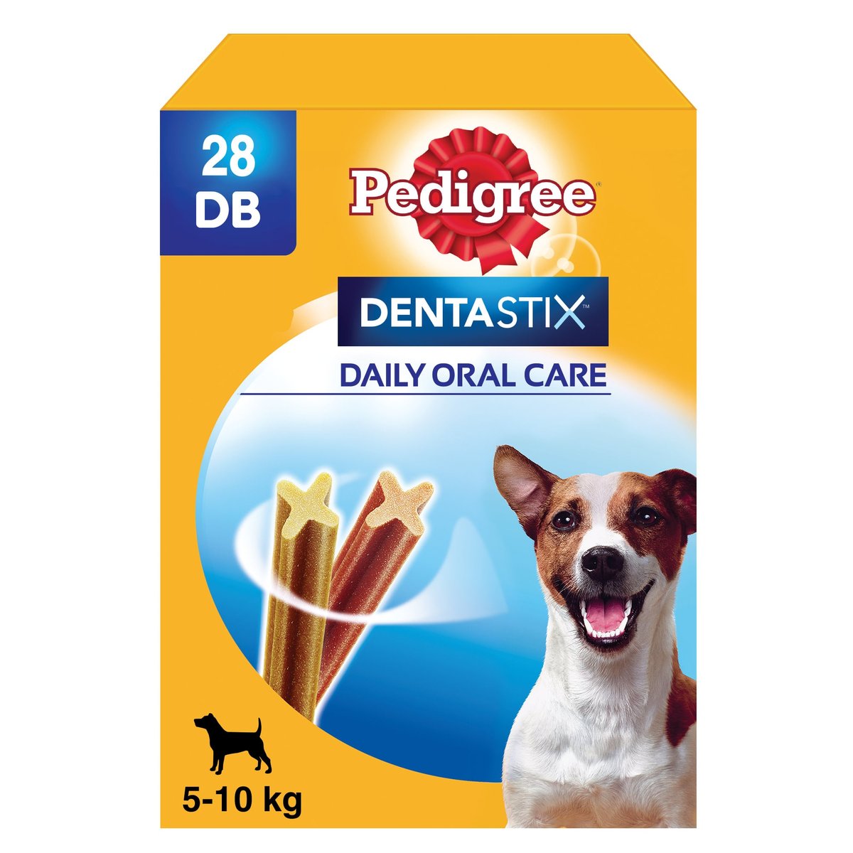 Pedigree DentaStix mindennapi fogápoló jutalomfalatok 5-10 kg-os kutyák számára 28 db (4 x 110 g)