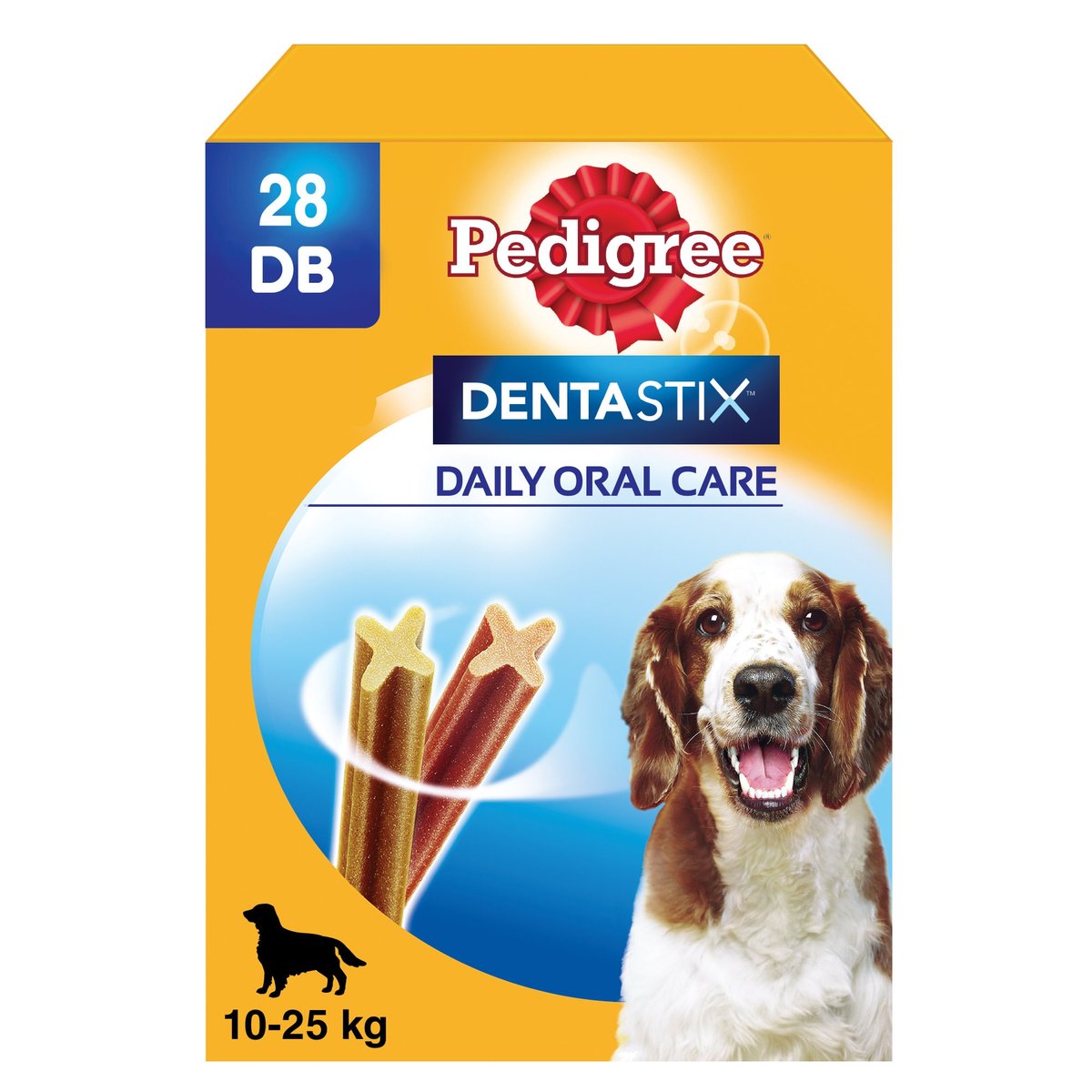 Pedigree DentaStix mindennapi fogápoló jutalomfalatok 10-25 kg-os kutyák számára 28 db (4 x 180 g)