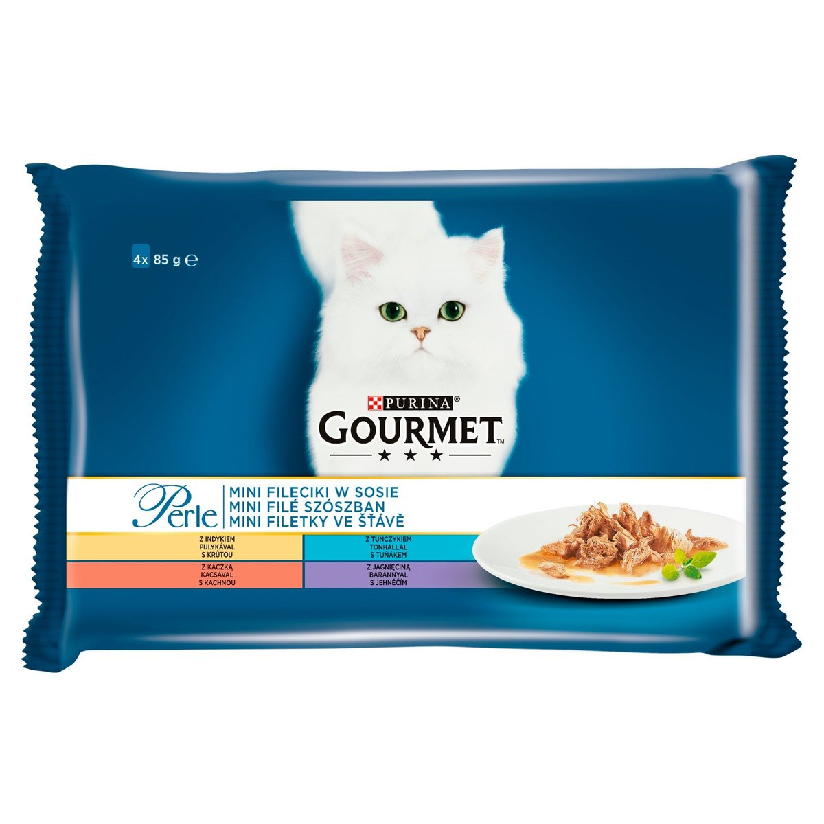 Gourmet Perle Mini filé pulykával,tonhallal,kacsával,báránnyal nedves macskaeledel