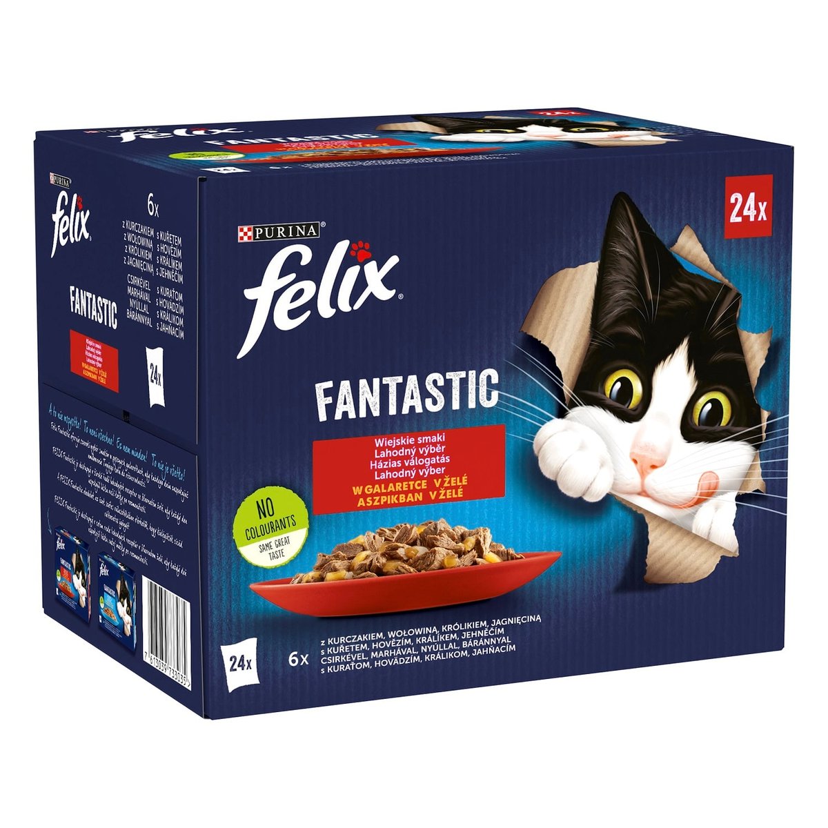 Felix Fantastic Házias válogatás nedves macskaeledel alutasakban (24x85g)
