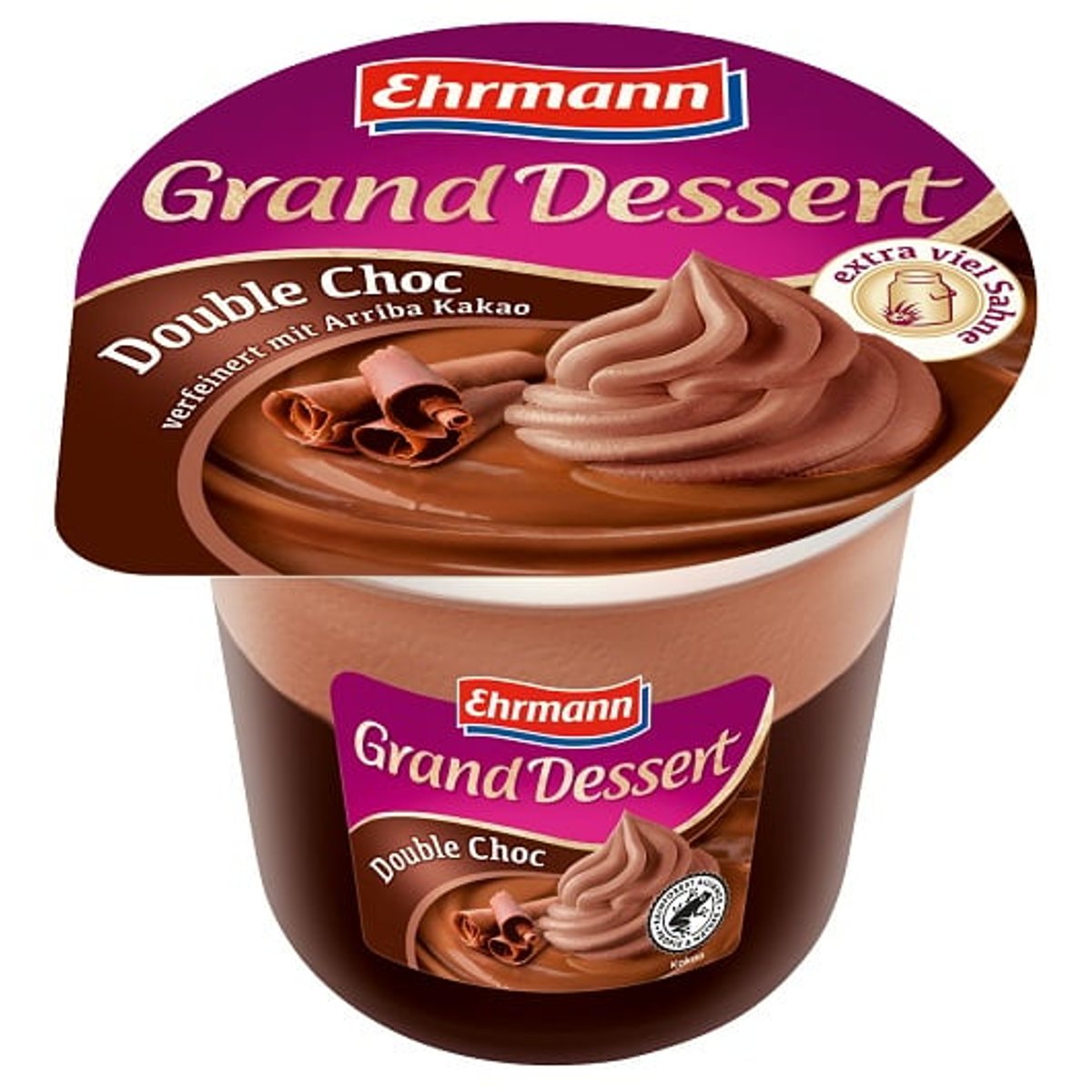 Ehrmann Grand desszert dupla csokoládés puding tejszínhabbal