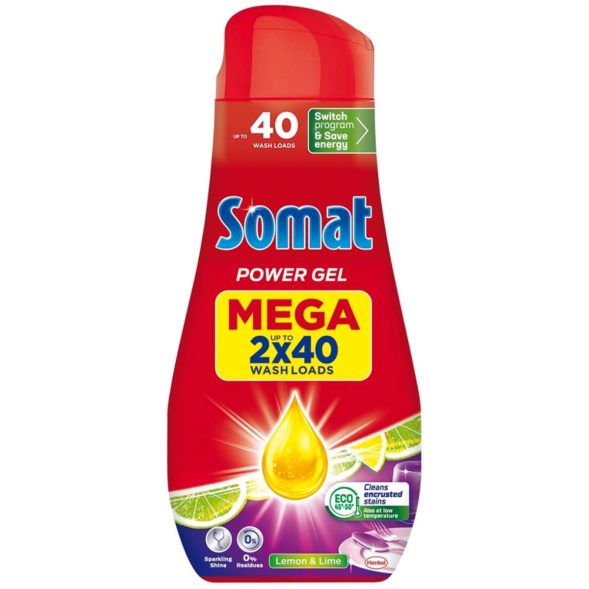 Somat All in 1 Lemon mosogatógél 80 WL, 2x720ml