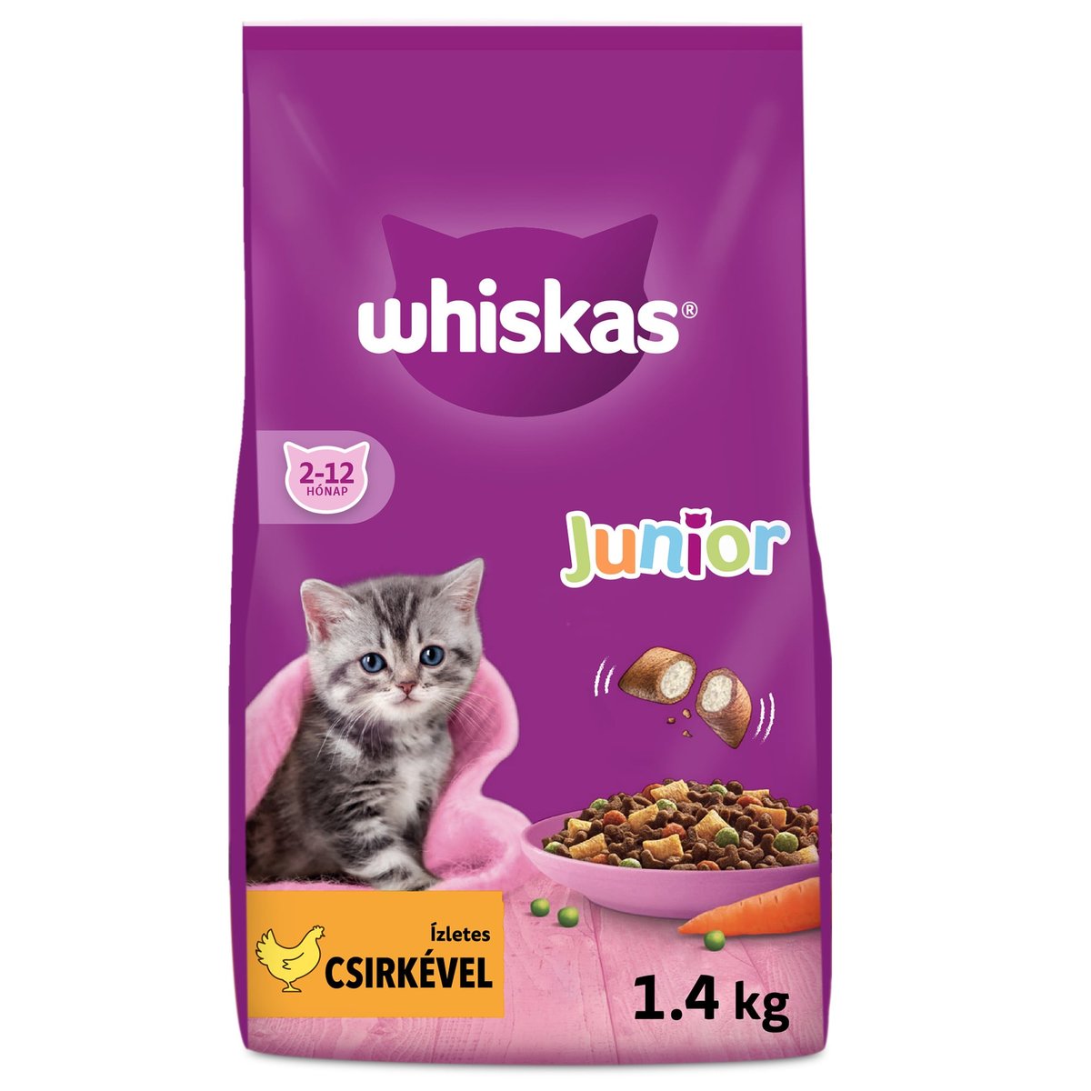 Whiskas Junior száraztáp csirkehússal kölyök macskák számára